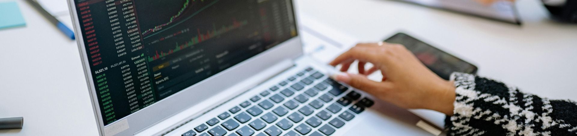 Marketing professional using computer